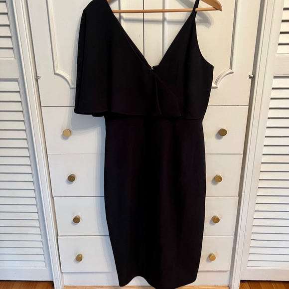 Dress the Population “Beth” One-Shoulder Cape Cocktail Dress - Picture 3 of 5